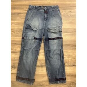 Vintage Marithe Francois Girbaud Men's 36x32* Jeans Y2K Hip Hop Baggy Strap‎ MFG